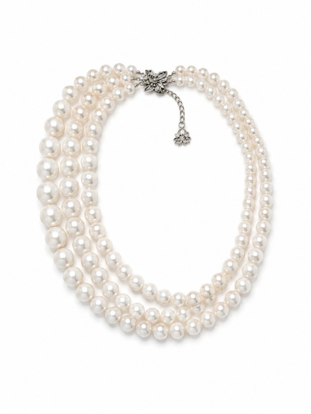 Vintage 1960s Layered Pearl Choker Necklace – Graduated Beads, Made in USA